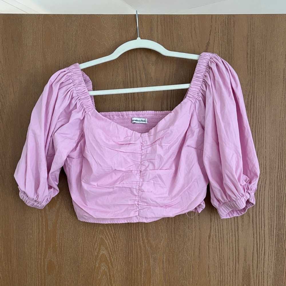 Abercrombie & Fitch Light Pink Ruched Blouse Size M